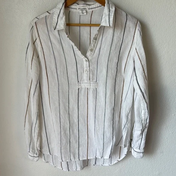 Artisan NY 100% Linen Top - Picture 1 of 5